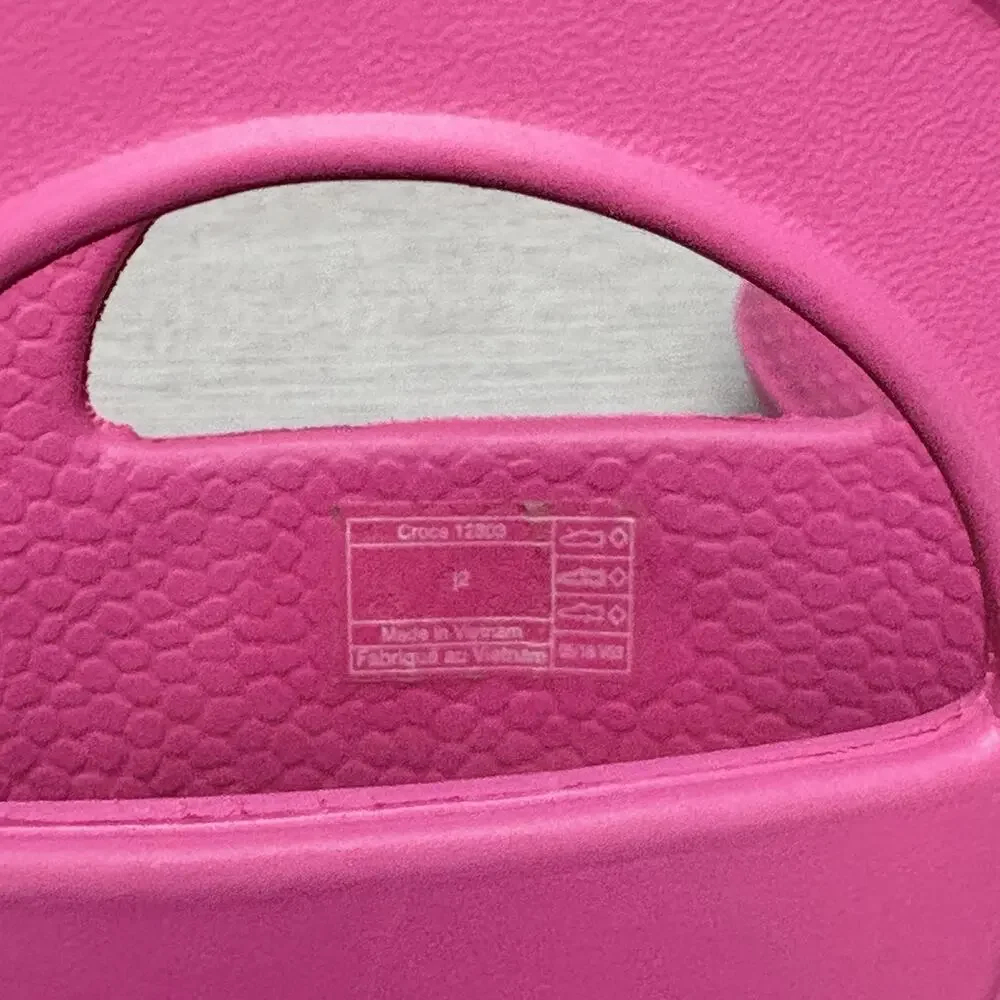 Crocs Rain Boot Handle It Pink Crush Pull On Waterproof Rain Boot Girls Size 2